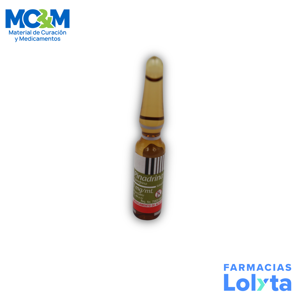 EPINEFRINA (ADRENALINA) SOL INY 1 MG/ML PIEZA PINADRINA LAB PISA