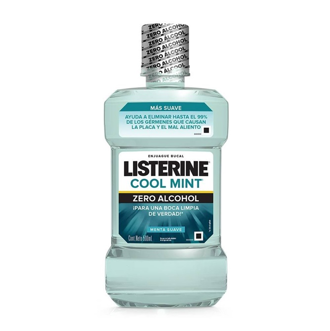 LISTERINE COOL MINT SIN ALCOHOL ENJUAGUE BUCAL 500 ML MENTA SUAVE JOHNSON & JOHNSON