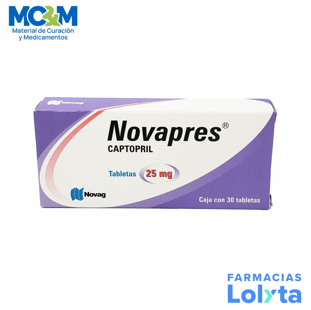 CAPTOPRIL 25 MG C/30 TAB NOVAPRES LAB NOVAG