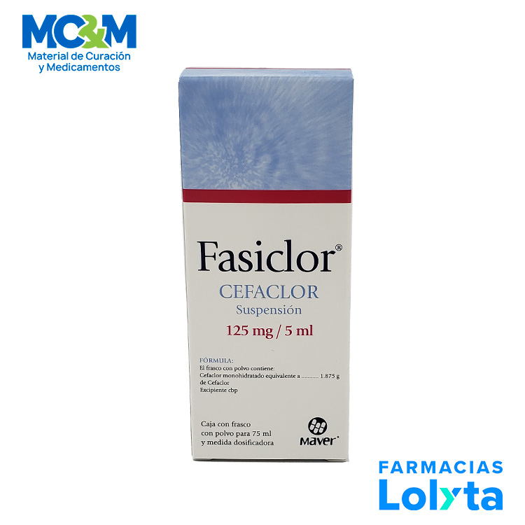 CEFACLOR SUSP 125 MG/5 ML FCO C/75 ML FASICLOR LAB MAVER