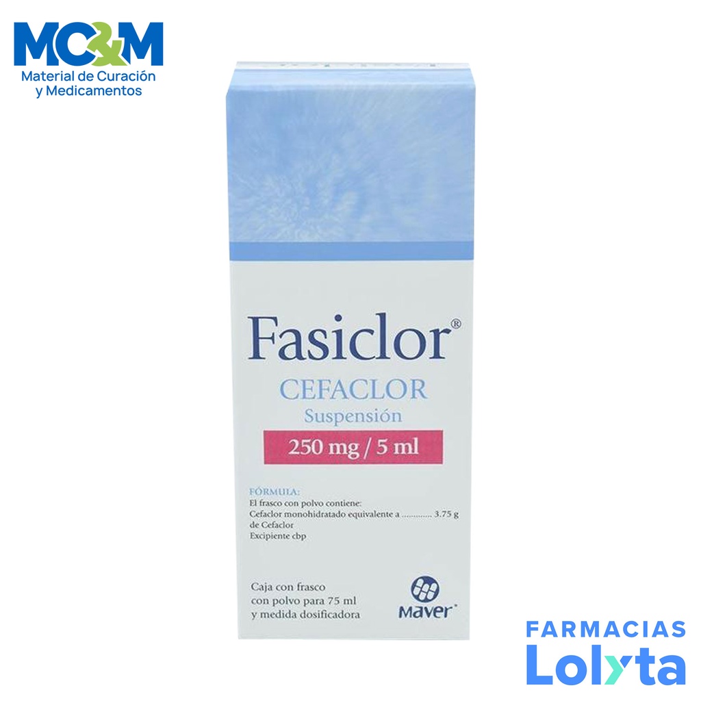 CEFACLOR SUSP 250 MG/5 ML FCO C/75 ML FASICLOR LAB MAVER