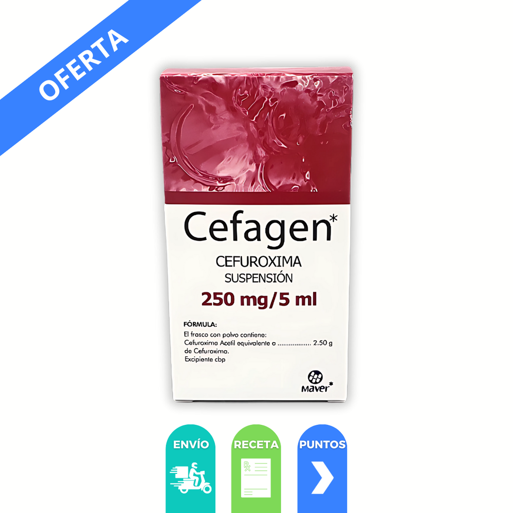 CEFUROXIMA SUSPENSION 250 MG/5 ML C/50 ML CEFAGEN LAB MAVER