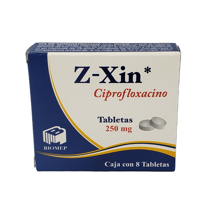 CIPROFLOXACINO 250 MG C/8 TAB Z-XIN LAB BIOMEP