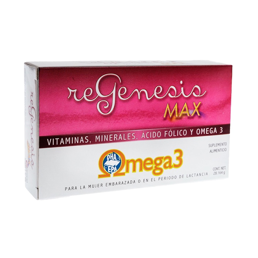 REGENESIS MAX C/30 CAPS OMEGA 3 ACIDO FOLICO VITAMINAS MINERALES LAB EXELTIS