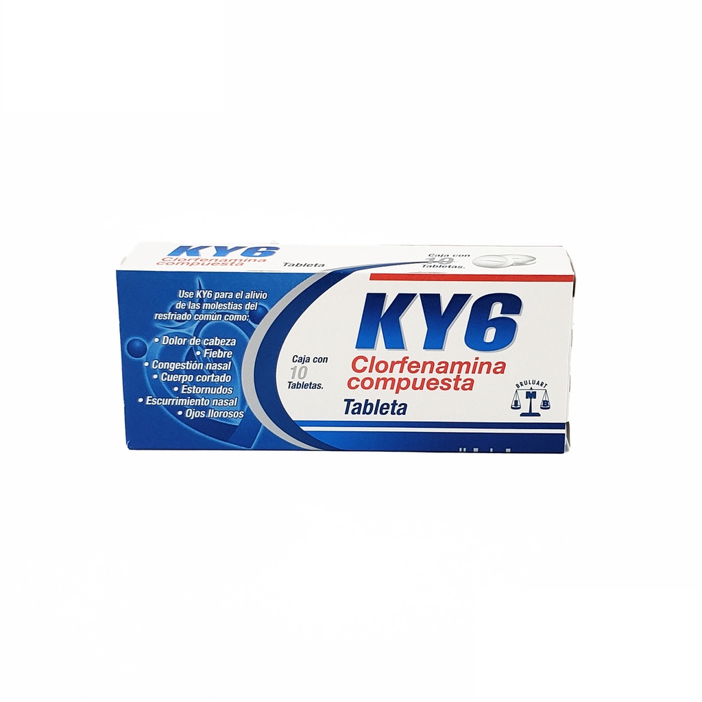 CLORFENAMINA COMPUESTA (PARACETAMOL CAFEINA FENILEFRINA CLORFENAMINA) 500/25/5/4 MG C/10 TAB KY6 LAB BRULUART