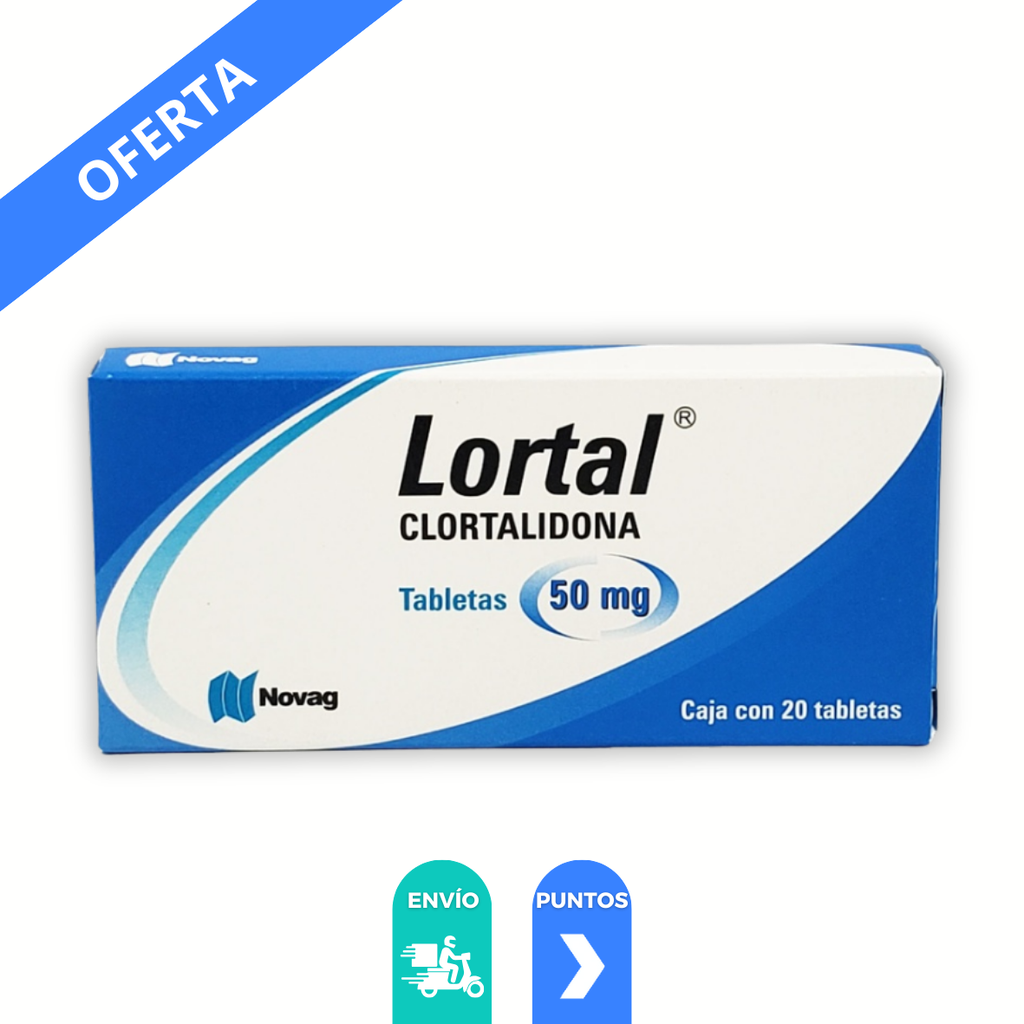 CLORTALIDONA 50 MG C/20 TAB LORTAL LAB NOVAG