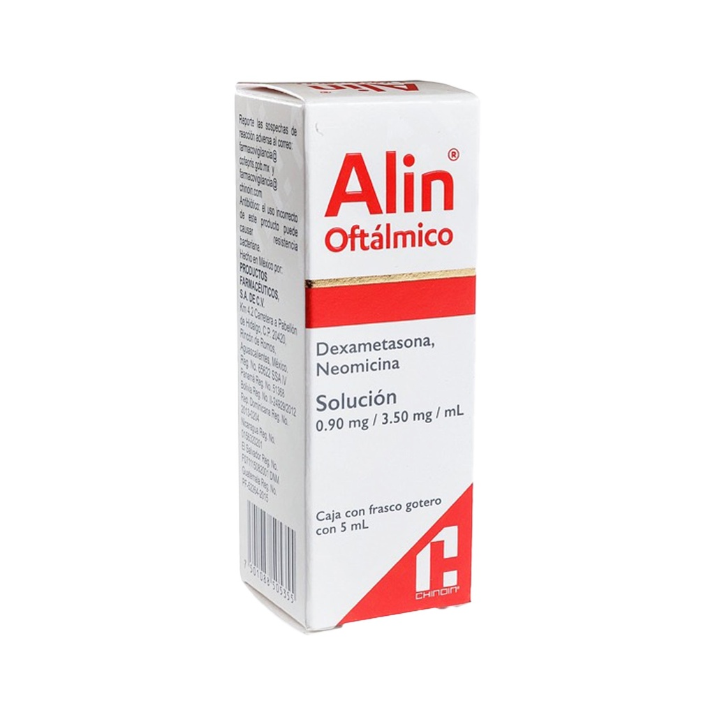ALIN OFTALMICO SOL GOTAS 0.90/3.50MG/ML DEXAMETASONA NEOMICINA C/5 ML LAB CHINOIN