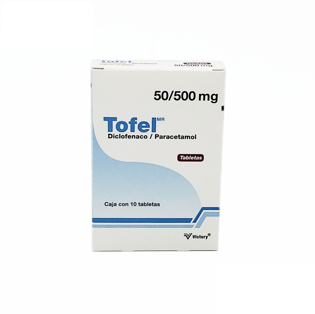DICLOFENACO PARACETAMOL 50/500 MG C/10 TAB TOFEL LAB VICTORY