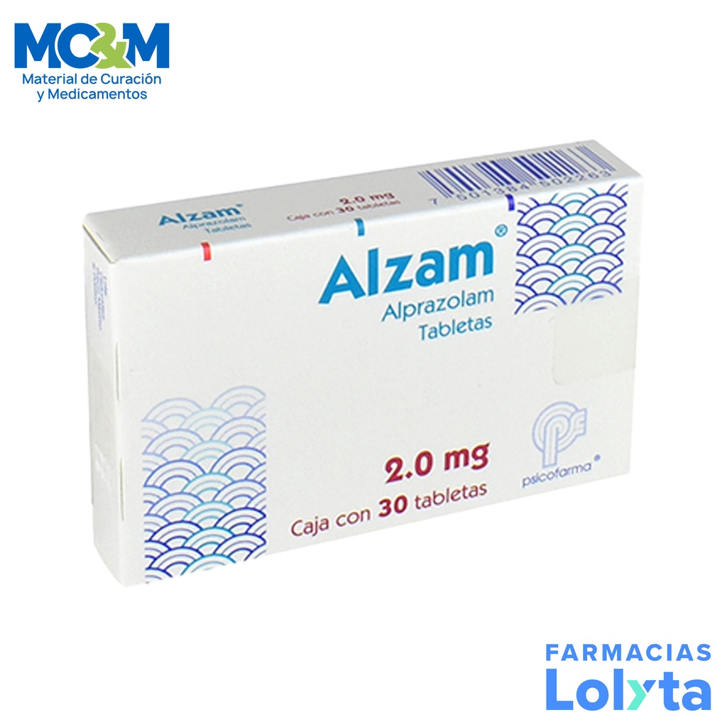 ALPRAZOLAM 2 MG C/30 TAB ALZAM LAB PSICOFARMA GRUPO II