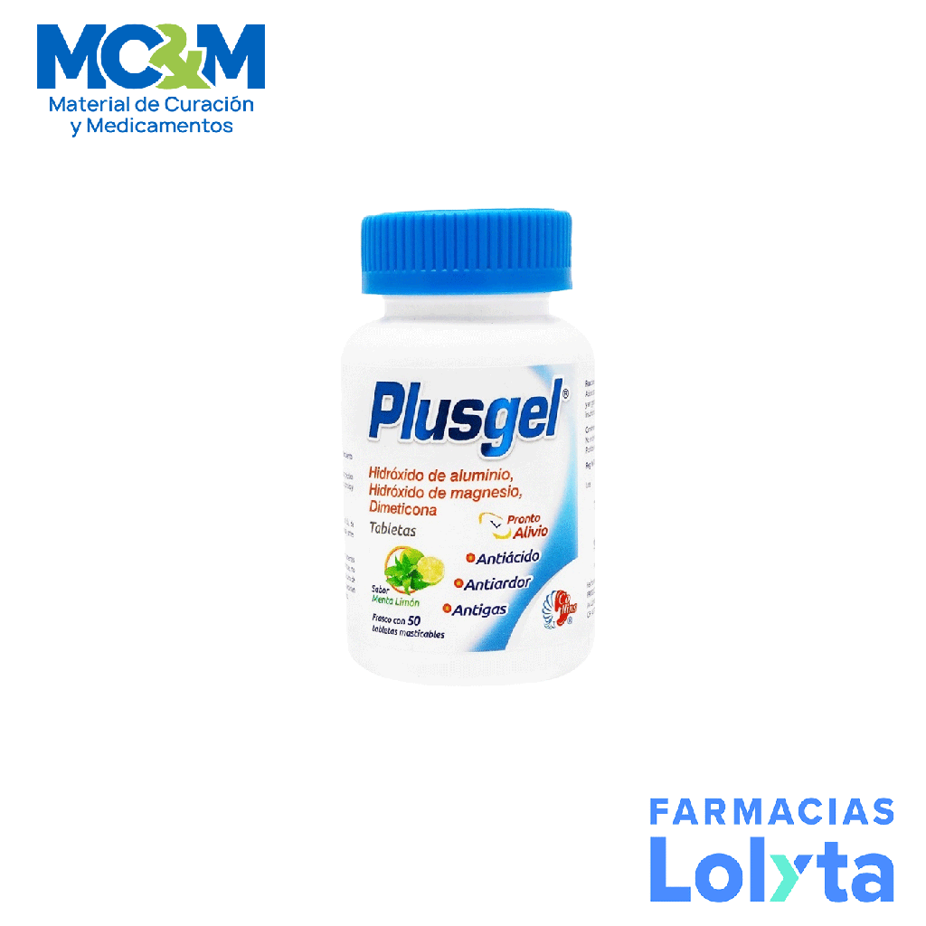[1962] ALUMINIO MAGNESIO DIMETICONA 200/200/20 MG C/50 TAB MASTICABLES PLUSGEL LAB COLLINS