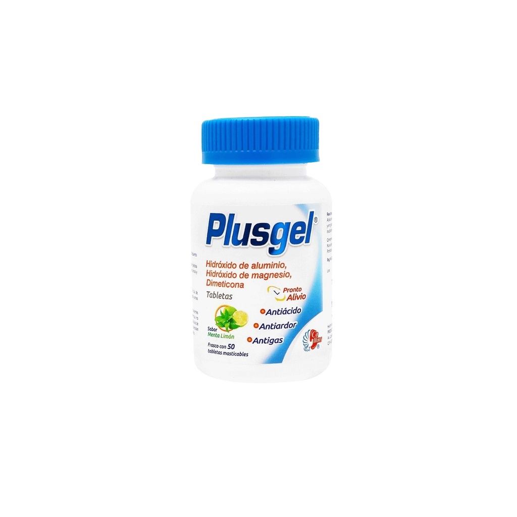 [1962] ALUMINIO MAGNESIO DIMETICONA 200/200/20 MG C/50 TAB MASTICABLES PLUSGEL LAB COLLINS