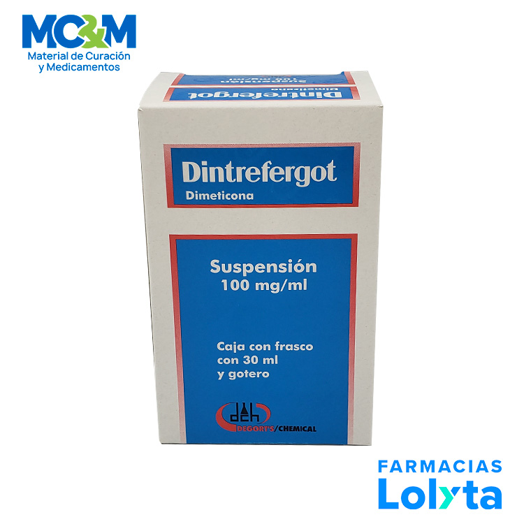DIMETICONA SUSPENSION 100 MG/ML FCO GOTERO C/30 ML DINTREFERGOT PEDIATRICO LAB DEGORTS