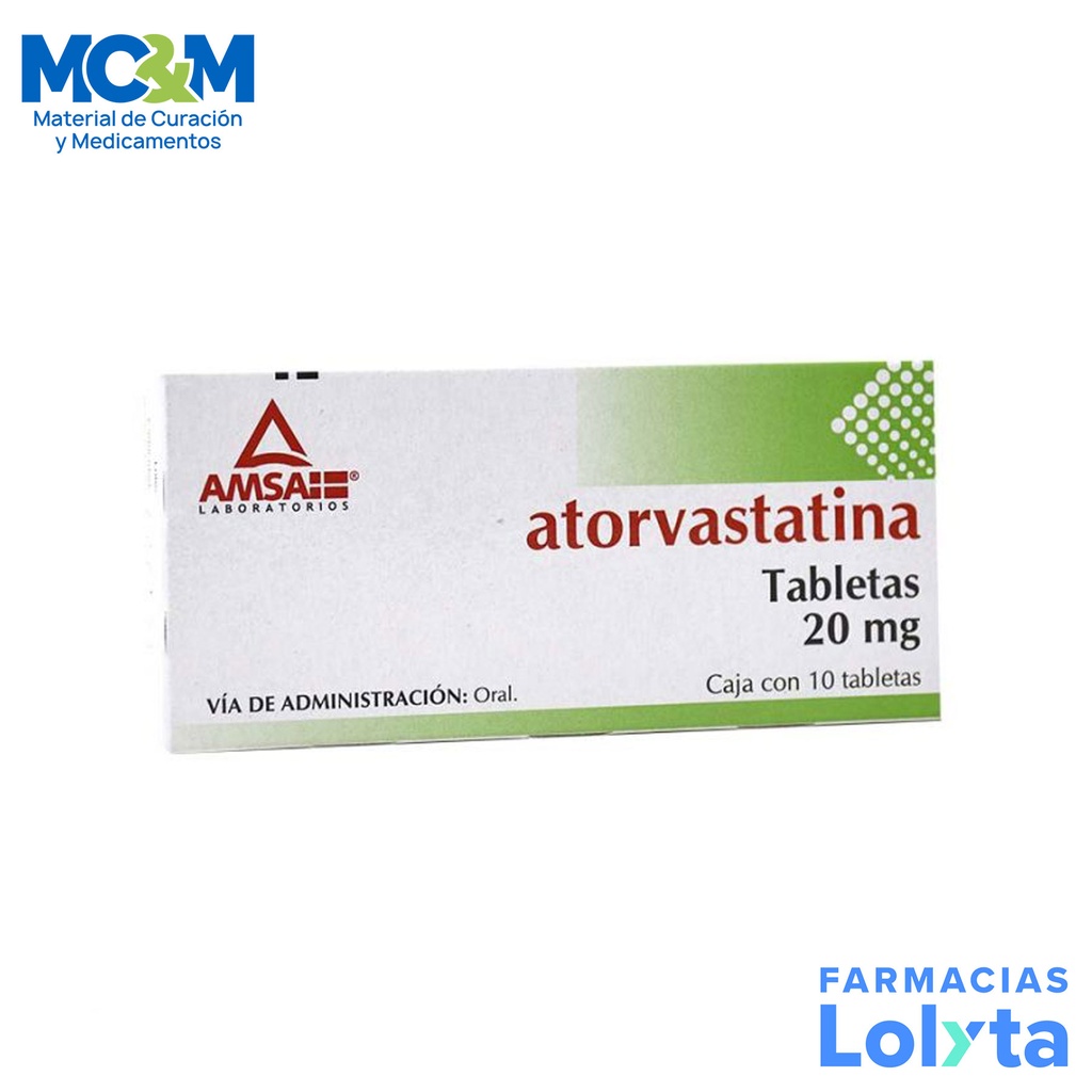 ATORVASTATINA 20MG C/10 TAB LAB AMSA