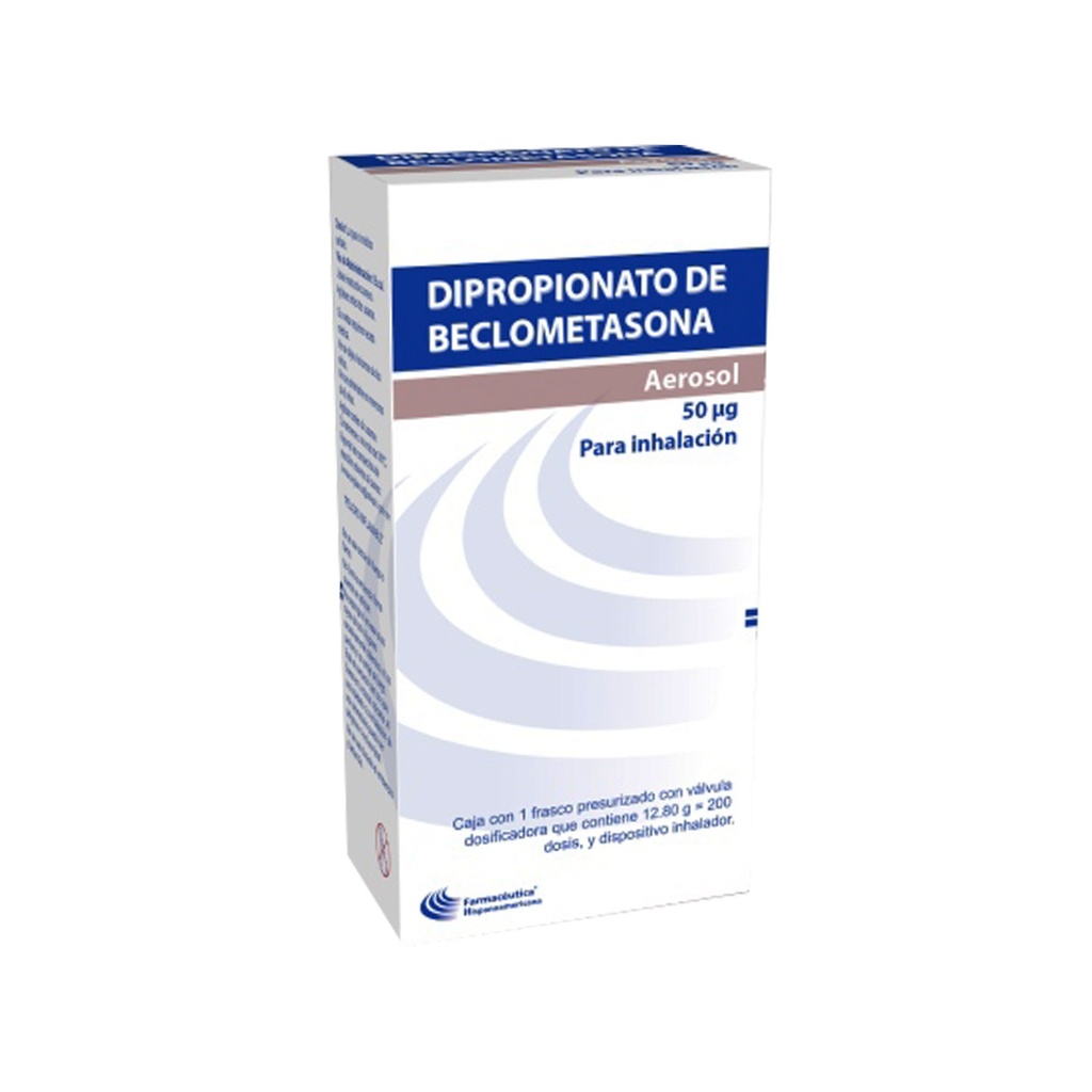 DIPROPIONATO DE BECLOMETASONA 50 MCG AEROSOL P/INHALACION BUCAL C/200 DOSIS LAB FARMACEUTICA HISPANOAMERICANA