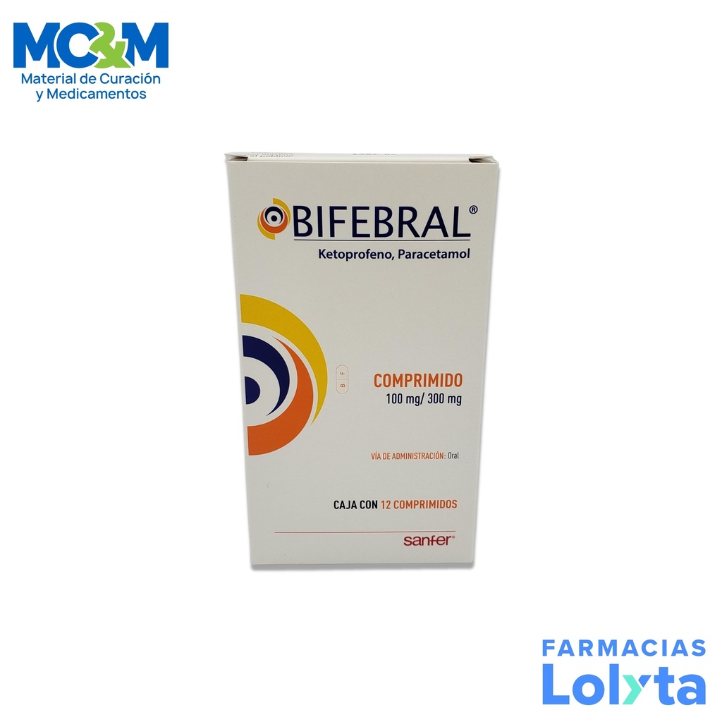 BIFEBRAL 100/300 MG C/12 COMPRIMIDOS KETOPROFENO PARACETAMOL LAB SANFER