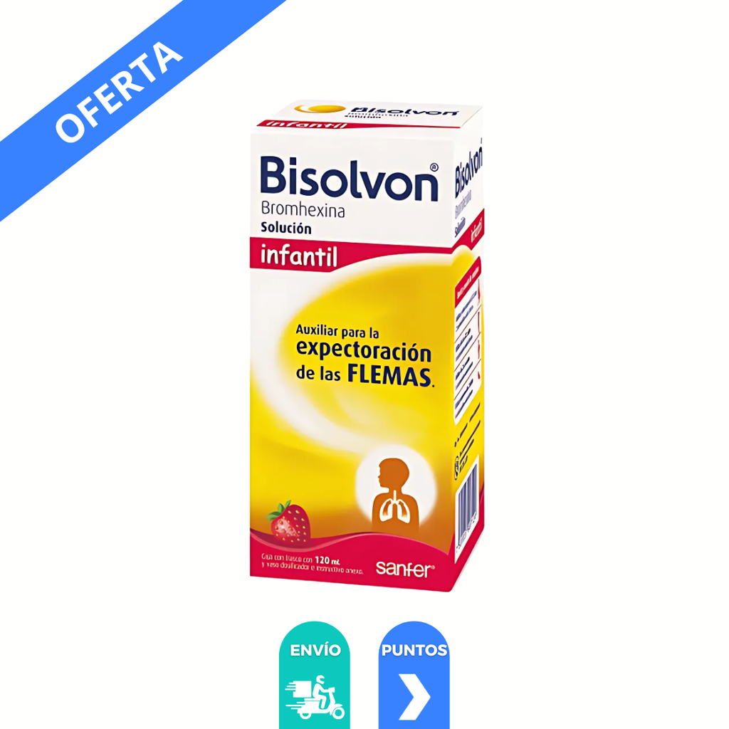 BISOLVON INFANTIL SOL ORAL 4 MG/5 ML C/120 ML SABOR FRESA BROMHEXINA LAB SANFER