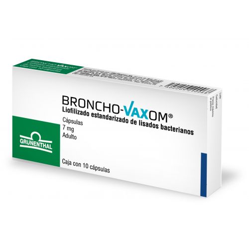 BRONCHO-VAXOM 7 MG C/10 CAP LIOFILIZADO ESTANDARIZADO DE LISADOS BACTERIANOS LAB GRUNENTAL