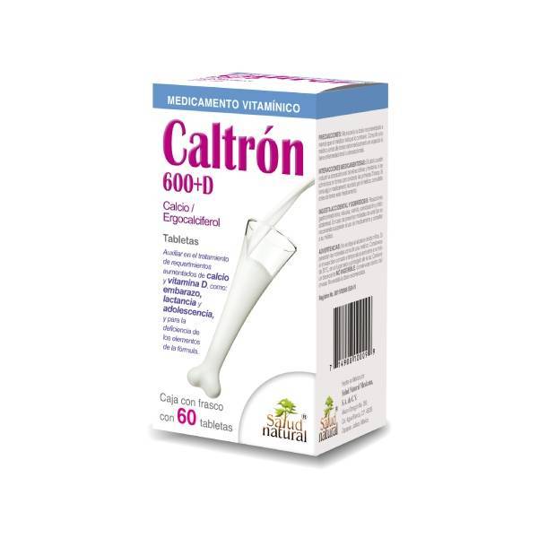 CALCIO ERGOCALCIFEROL C/60 TAB CALTRON 600+D LAB SALUD NATURAL
