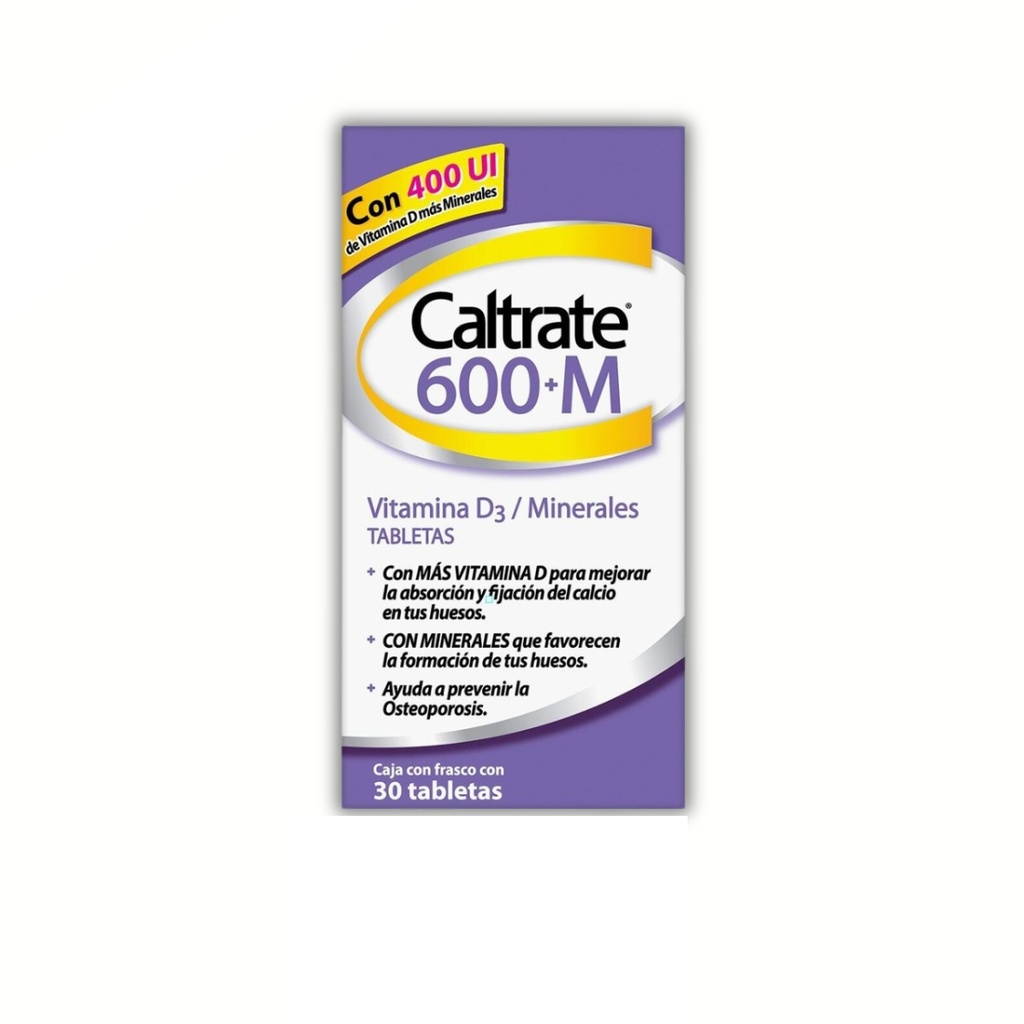 CALTRATE 600+M 400 UI C/30 TAB VITAMINA D MINERALES LAB GSK