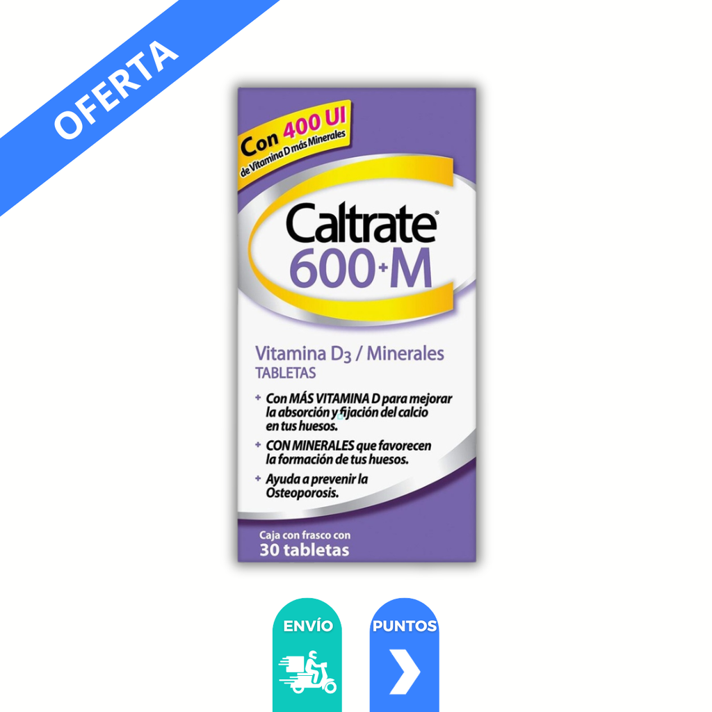 CALTRATE 600+M 400 UI C/30 TAB VITAMINA D MINERALES LAB GSK