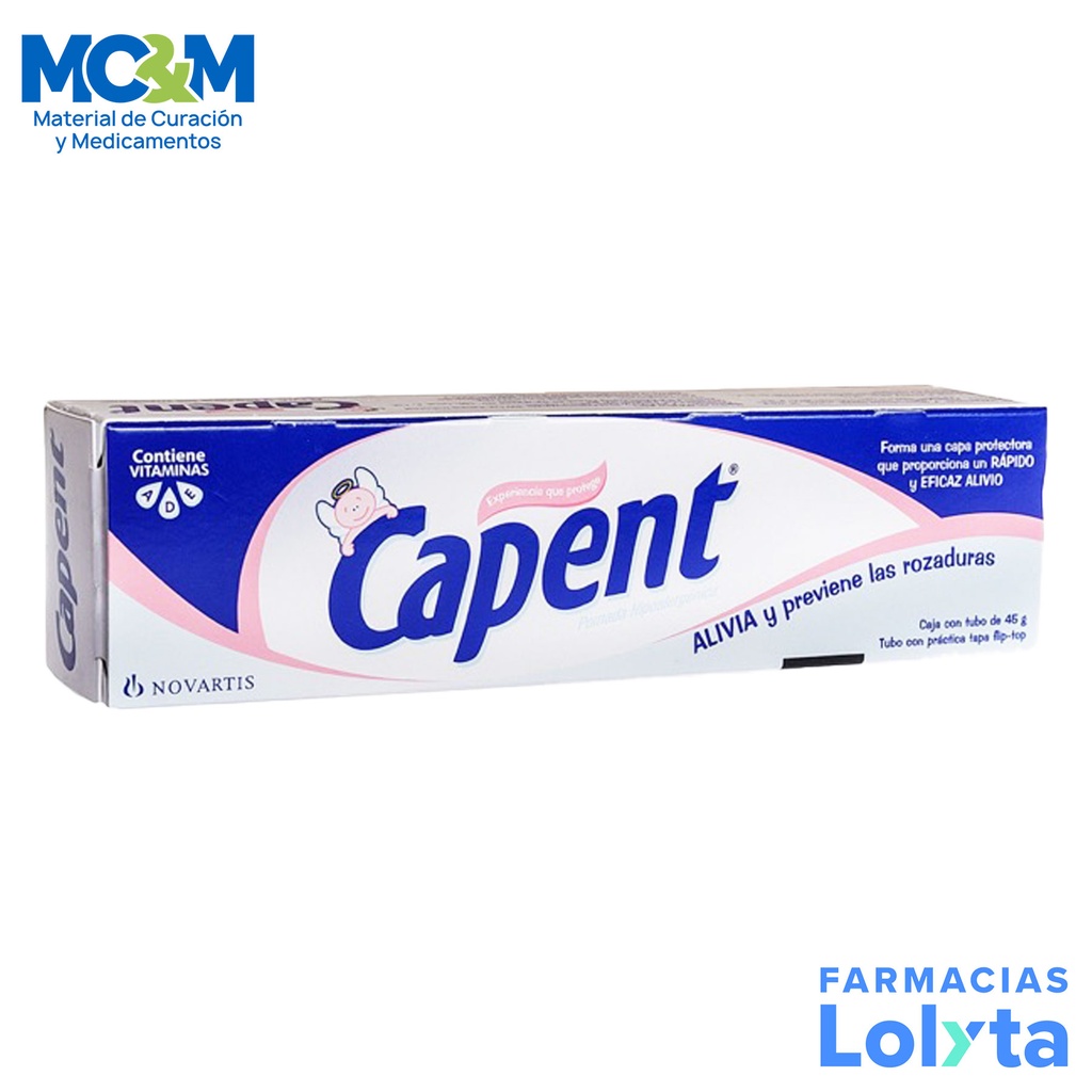 CAPENT POMADA 0.1/25 G/100 G TUBO C/45 G CLORURURO DE BENZALCONIO OXIDO DE ZINC LAB GRISI