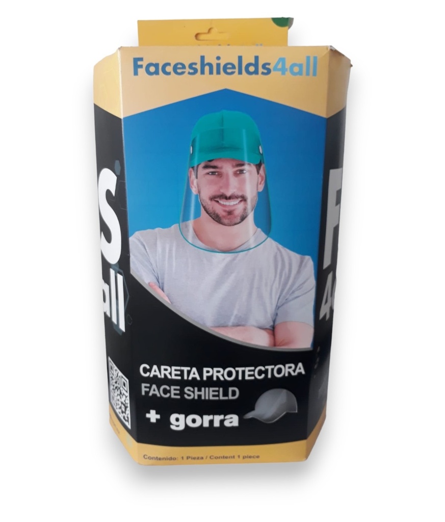 CARETA PROTECTORA ADULTO CON GORRA C/1 PIEZA FACESHIELDS4ALL