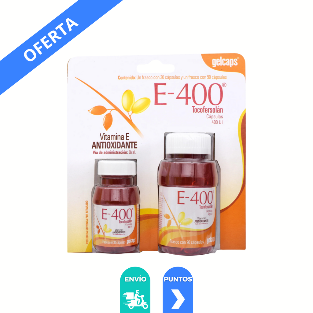 TOCOFERSOLAN 400 UI C/90+30 CAP E-400 DUO (VITAMINA E) LAB GELCAPS