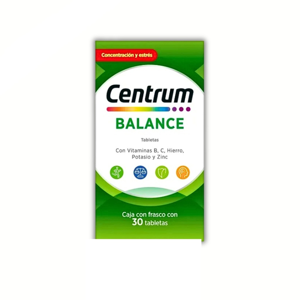 [2049] CENTRUM BALANCE C/30 TAB VITAMINA B Y C  HIERRO POTASIO ZINC LAB GSK
