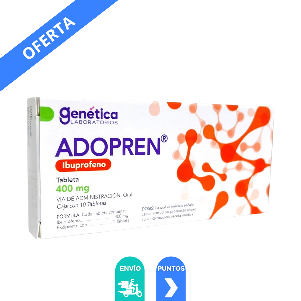 [2060] IBUPROFENO 400 MG C/10 TAB ADOPREN LAB GENETICA