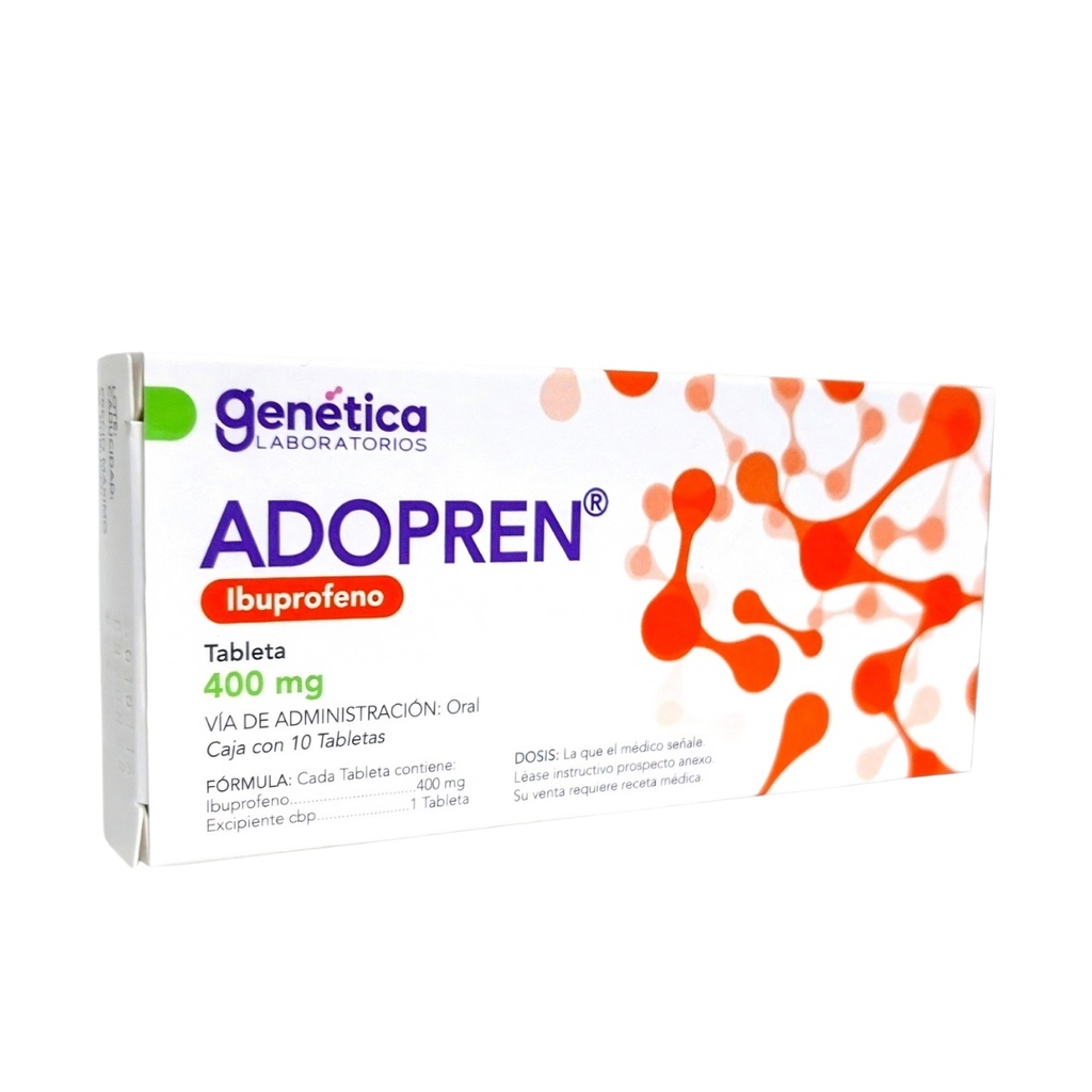 IBUPROFENO 400 MG C/10 TAB ADOPREN LAB GENETICA