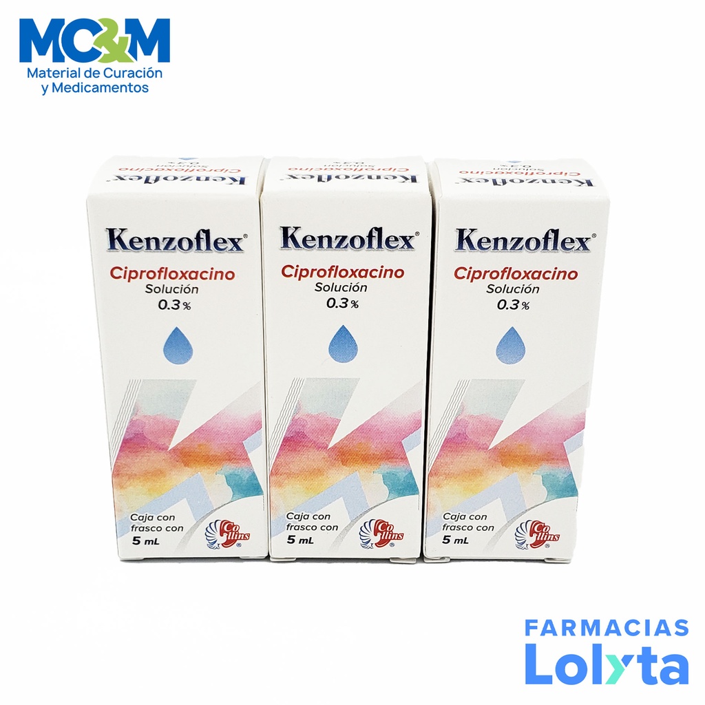CIPROFLOXACINO SOL OFTALMICA 0.3% C/5ML KENZOFLEX LAB COLLINS