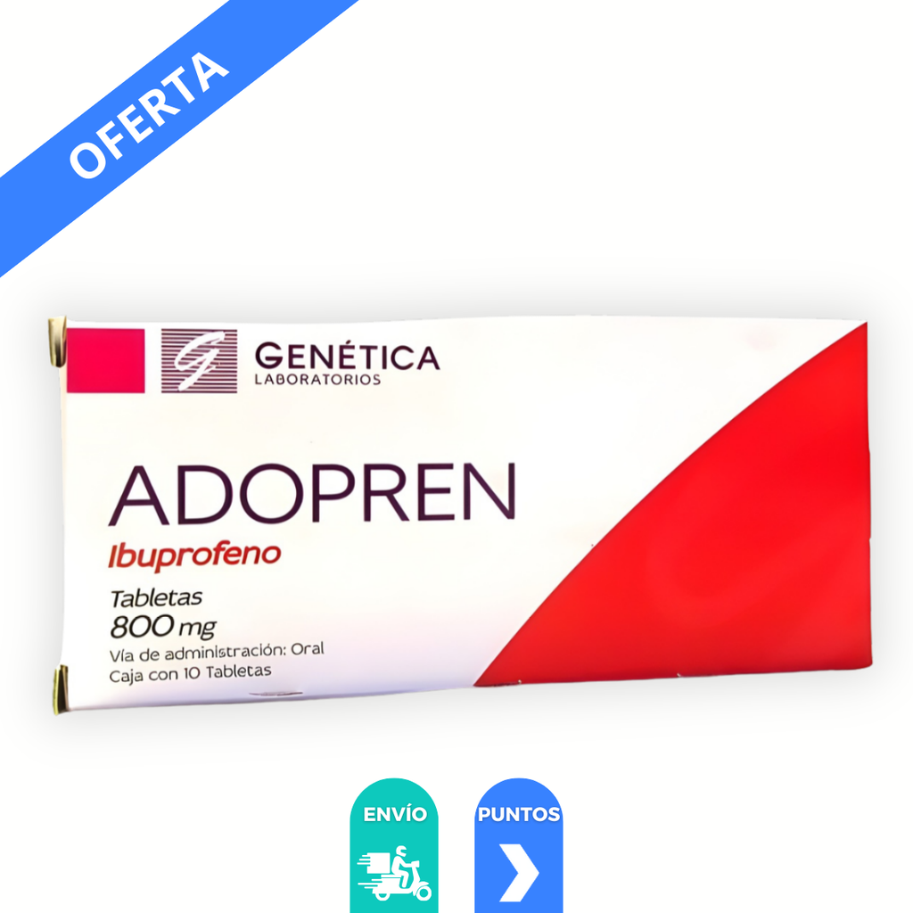 IBUPROFENO 800 MG C/10 TAB ADOPREN LAB GENETICA