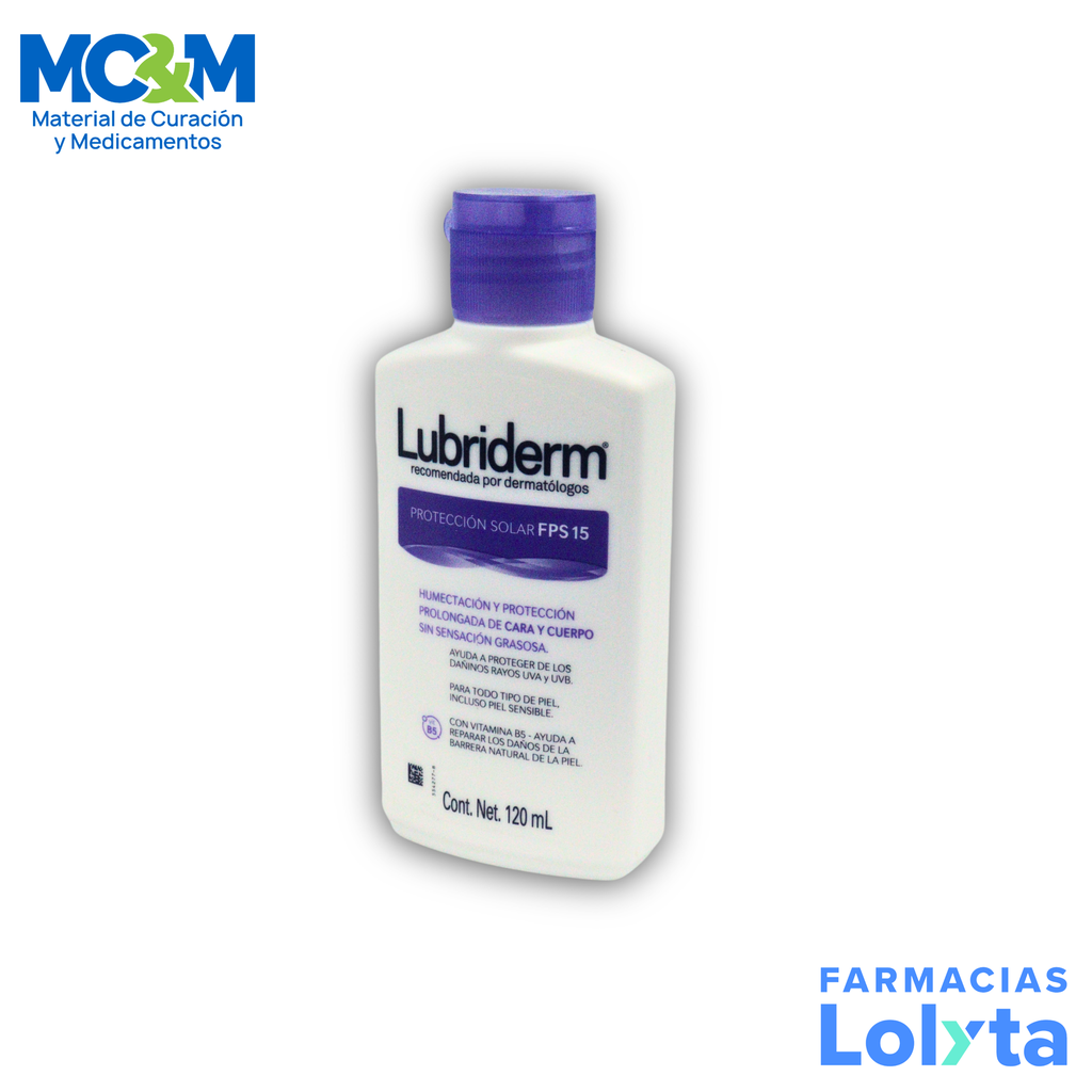 CREMA LUBRIDERM PROTECCION SOLAR FPS15 HUMECTACION Y PROTECCION PROLONGADA 120 ML JOHNSON & JOHNSON