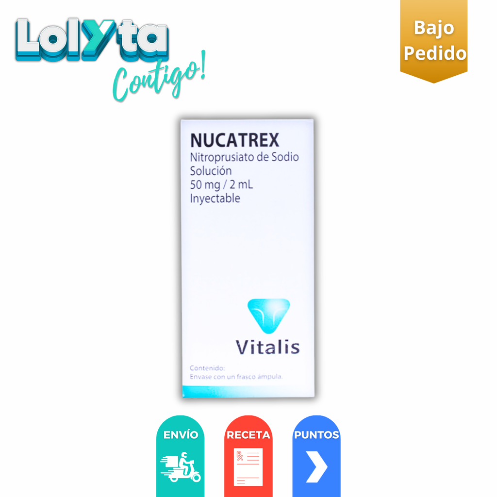 NITROPRUSIATO DE SODIO SOL INY 50 MG/2 ML NUCATREX LAB VITALIS