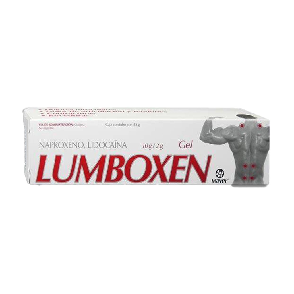NAPROXENO LIDOCAINA GEL 10/2 G/100 G TUBO C/35 G LUMBOXEN ROJO LAB MAVER