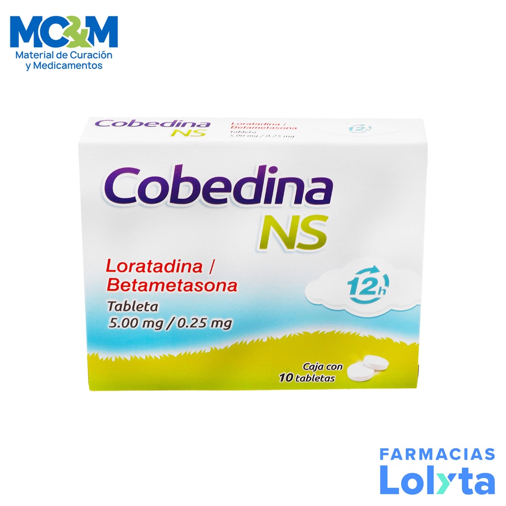 LORATADINA BETAMETASONA 5 MG/250 MCG C/10 TAB COBEDINA NS LAB COLLINS