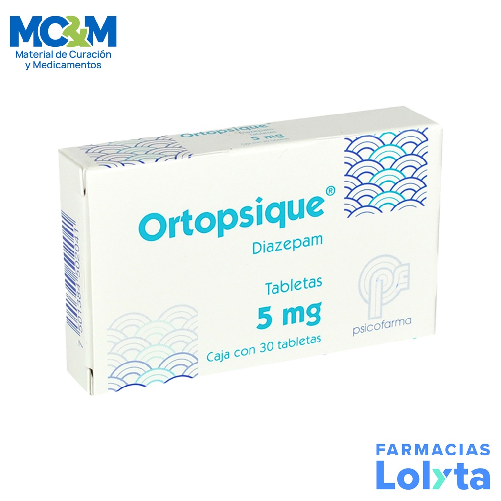 DIAZEPAM 5 MG C/30 TAB LAB ORTOPSIQUE LAB PSICOFARMA GRUPO II
