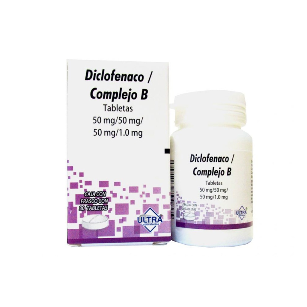 DICLOFENACO COMPLEJO B 50/50/50/1.0 MG C/30 TAB LAB ULTRA