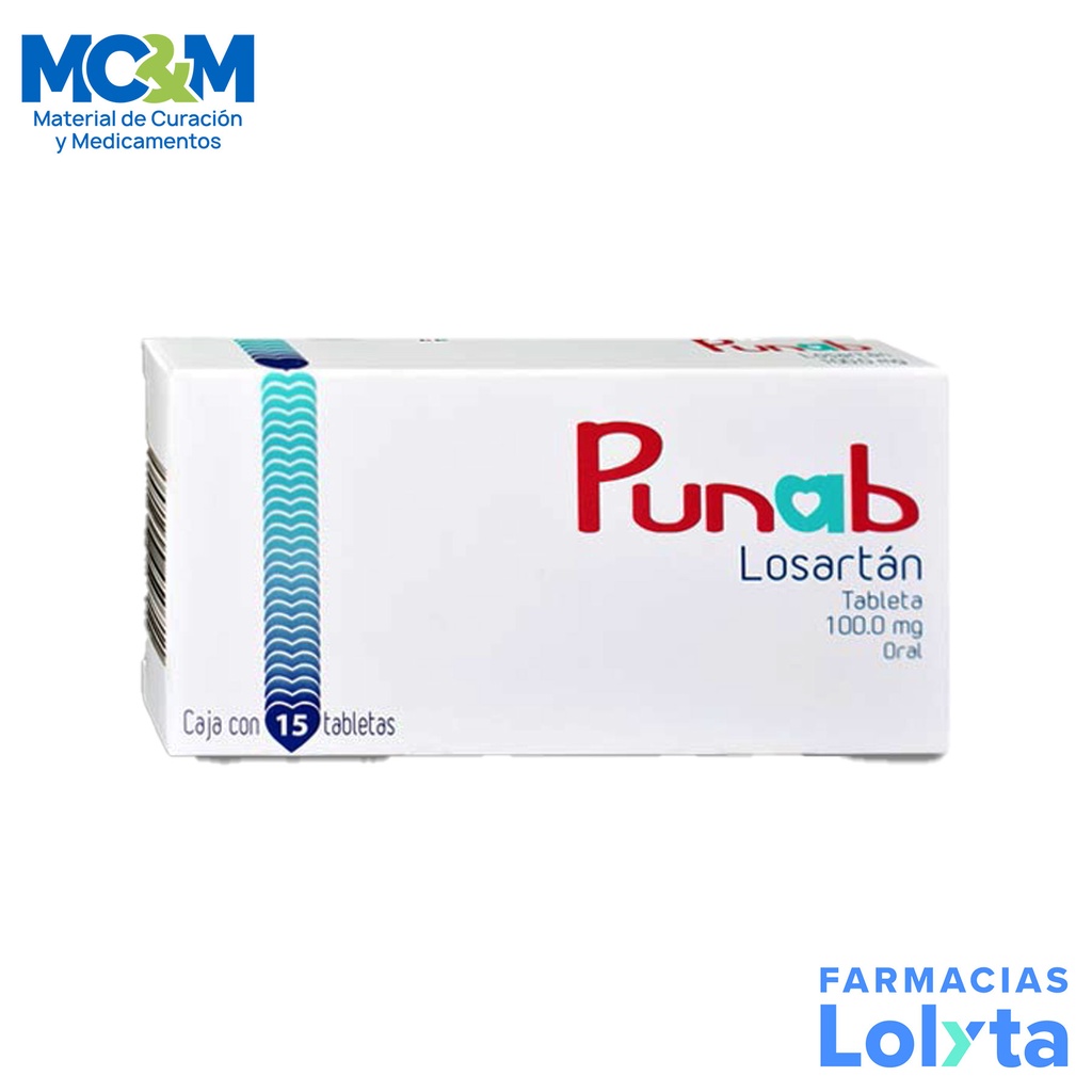 LOSARTAN 100 MG C/15 TAB PUNAB LAB WERMAR