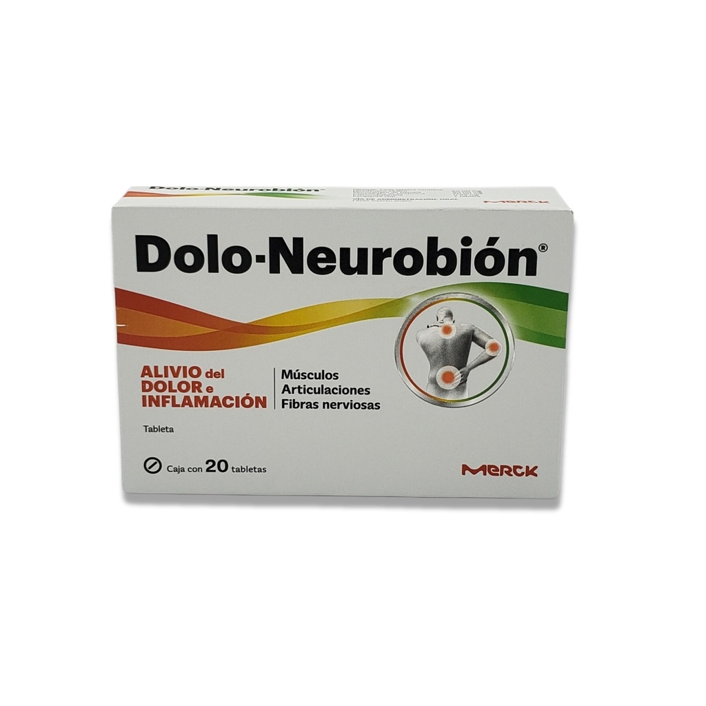 DOLO-NEUROBION 50/50/50/0.25 MG C/20 TAB DICLOFENACO COMPLEJO B (TIAMINA PIRIDOXINA CIANOCOBALAMINA) LAB MERCK