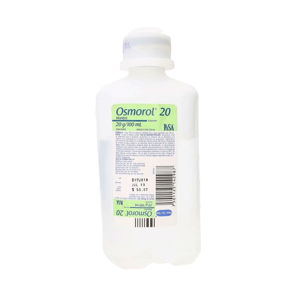 MANITOL 20G/100ML SOL INY C/250 ML OSMOROL LAB PISA