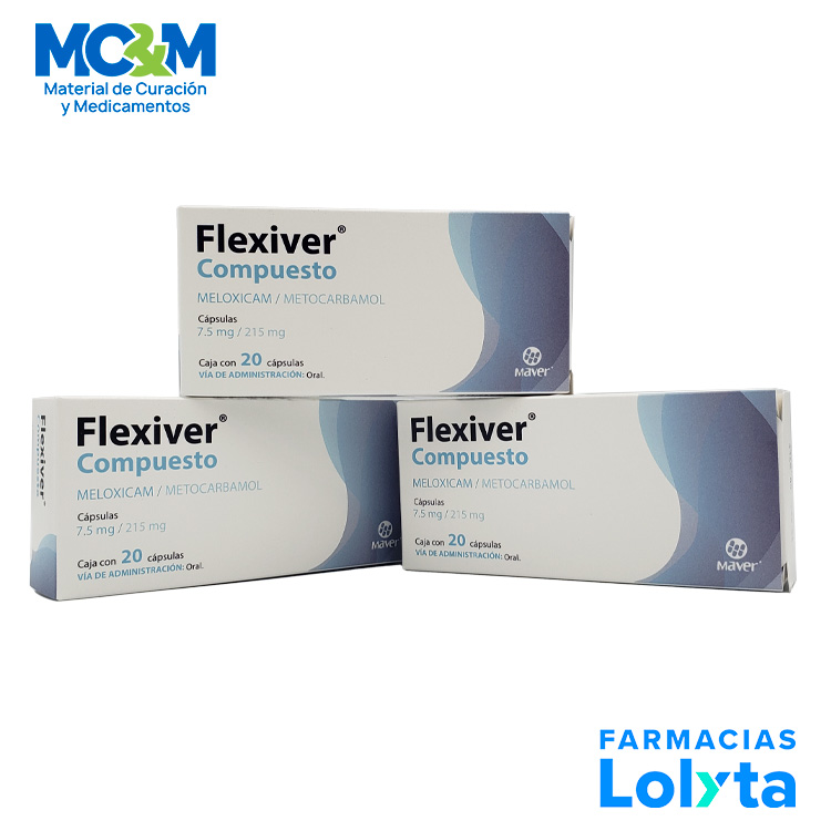 [2158] MELOXICAM METOCARBAMOL 7.5/215 MG C/20 CAPSULAS FLEXIVER COMPUESTO LAB MAVER