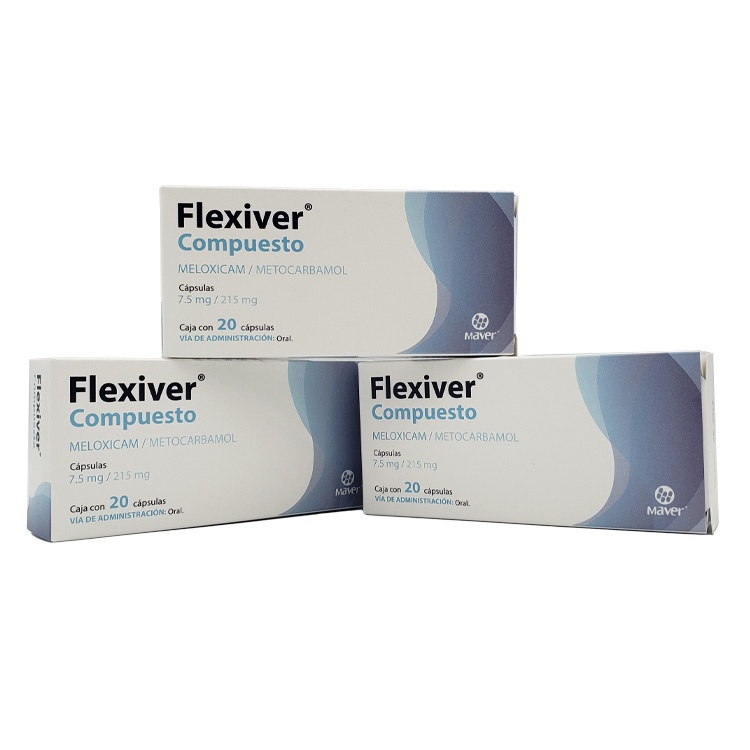 MELOXICAM METOCARBAMOL 7.5/215 MG C/20 CAPSULAS FLEXIVER COMPUESTO LAB MAVER