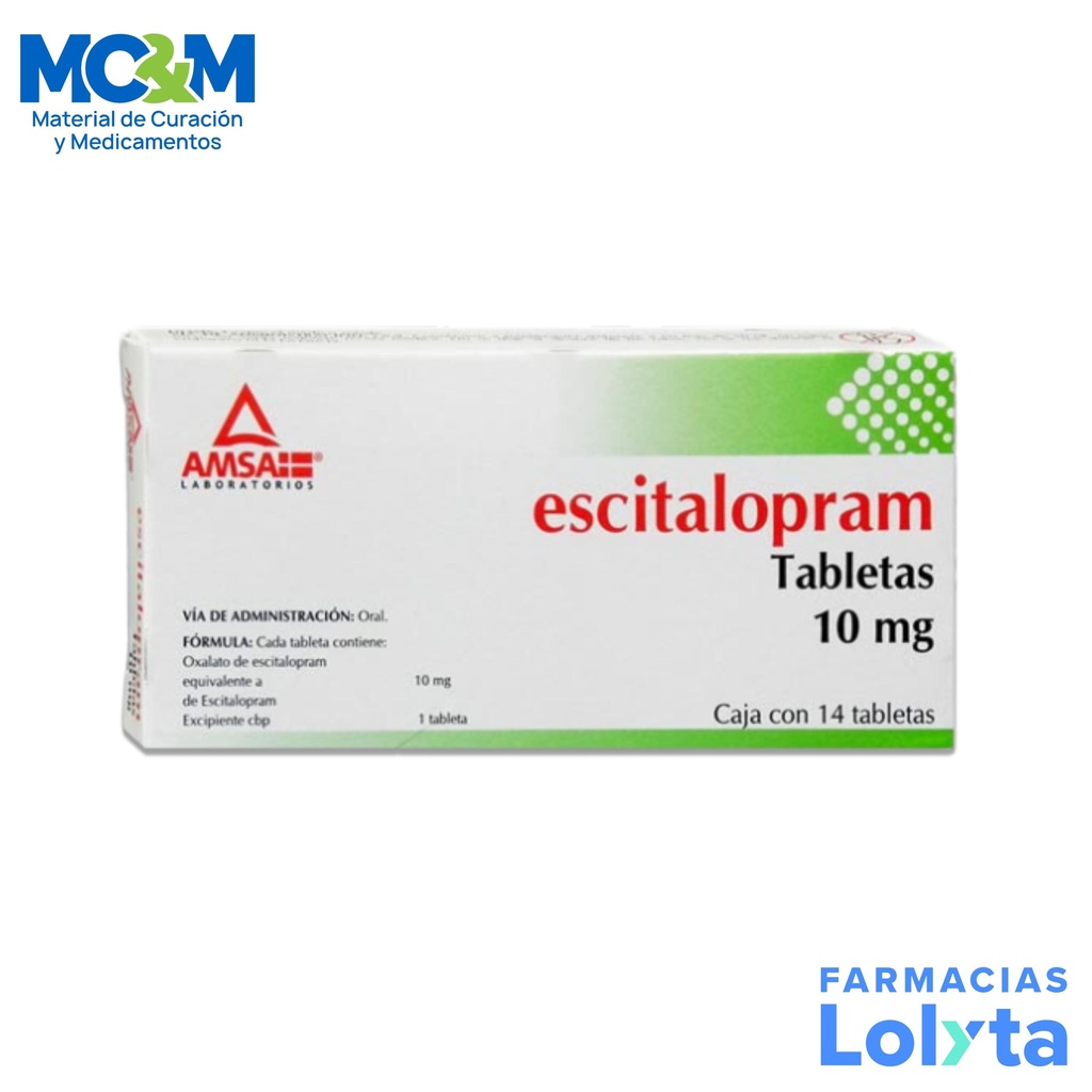 ESCITALOPRAM 10MG C/14 TAB LAB AMSA