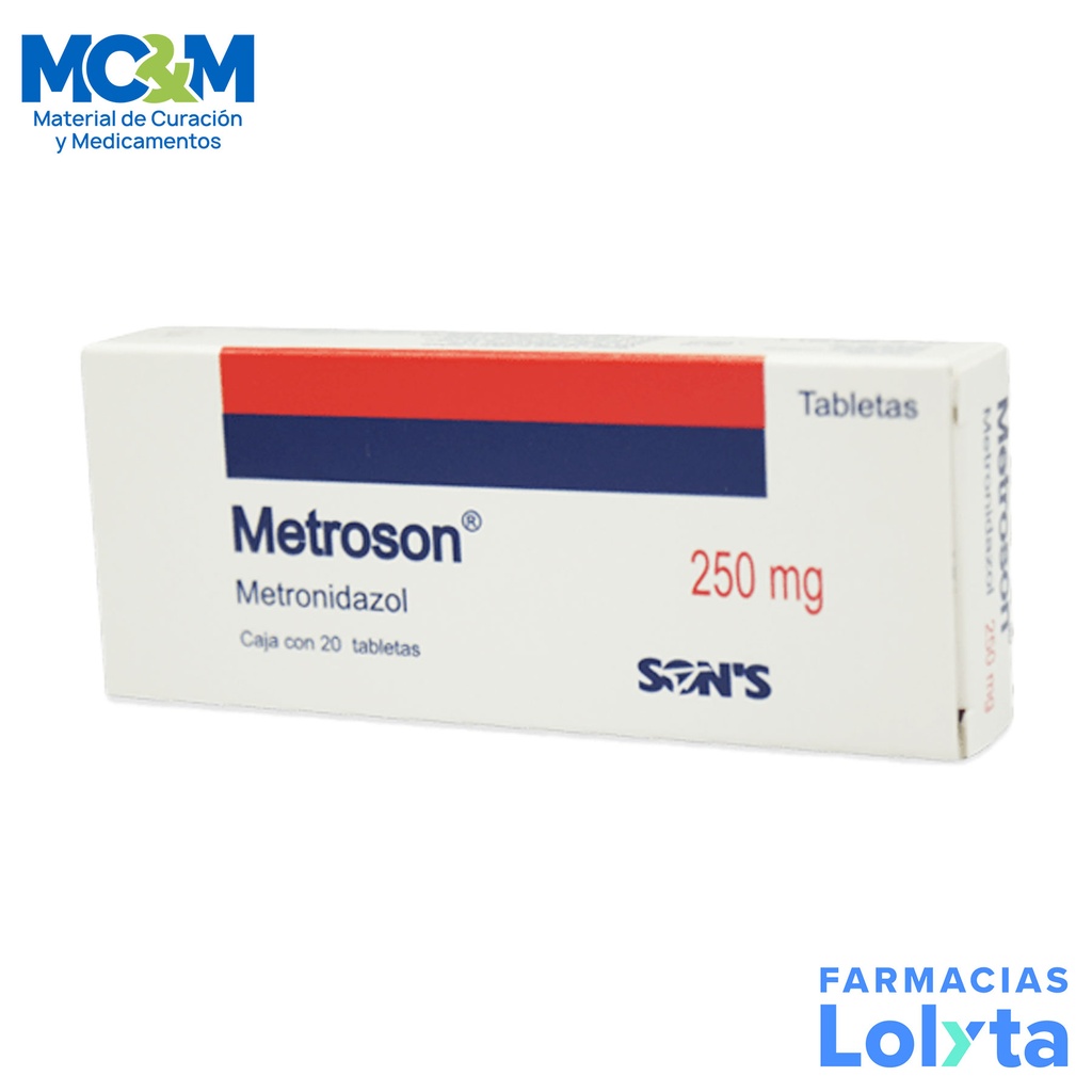METRONIDAZOL 250 MG C/20 TAB METROSON SONS