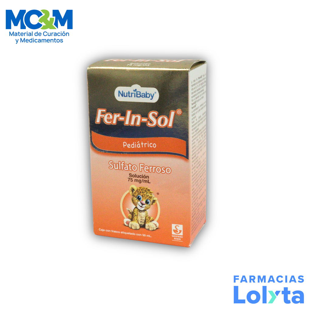 FER-IN-SOL PEDIATRICA SOL ORAL 75 MG/ML C/50 ML SULFATO FERROSO LAB SIEGFRIED RHEIN