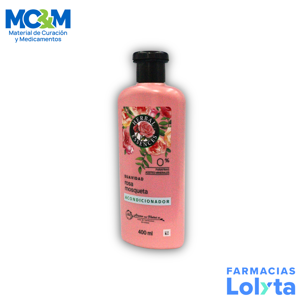 [2208] ACONDICIONADOR HERBAL ESSENCES SUAVIDAD ROSA MOSQUETA C/400 ML LAB P&G