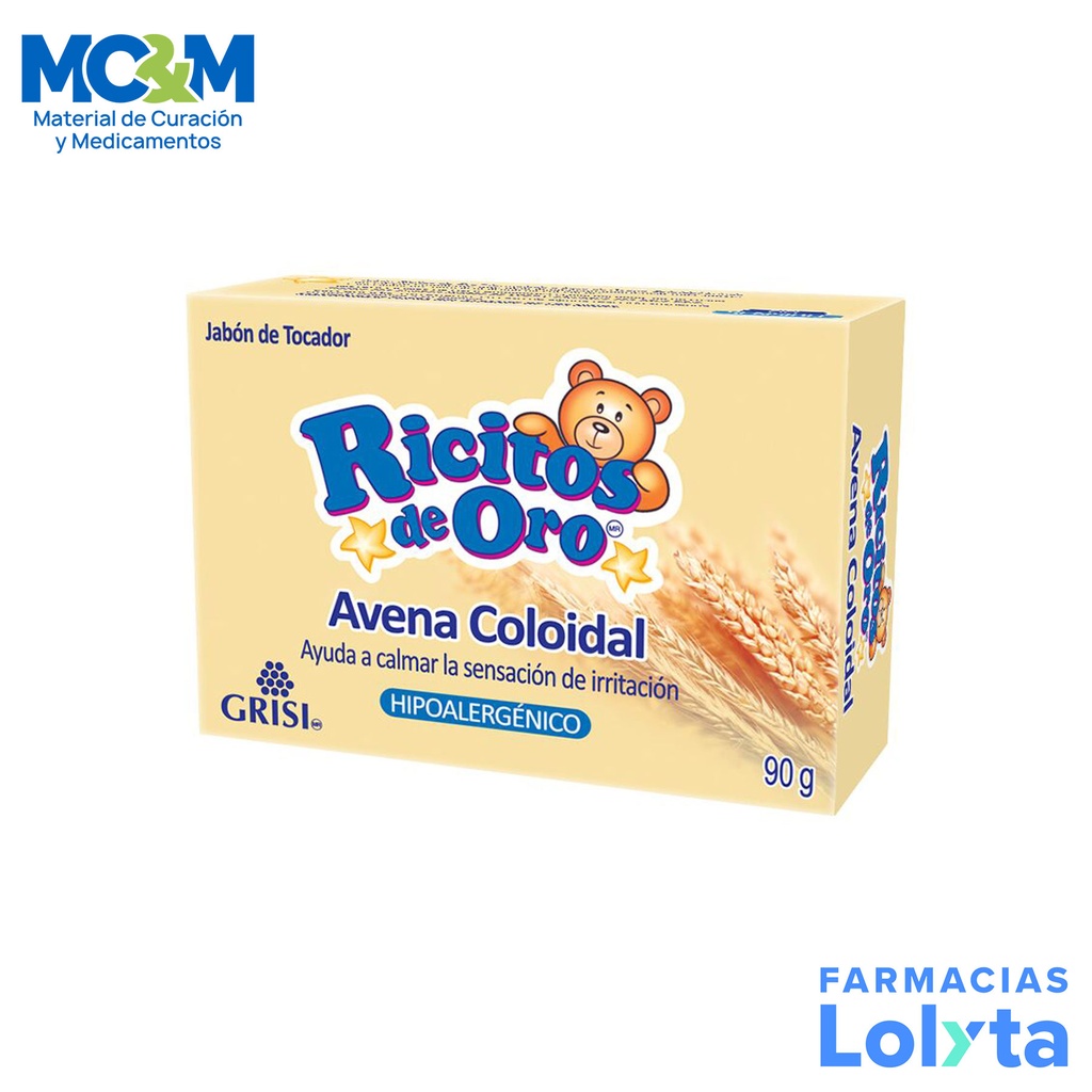 JABON RICITOS DE ORO PARA BEBE AVENA C/90 G GRISI