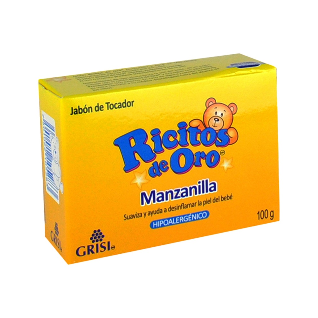 JABON RICITOS DE ORO PARA BEBE MANZANILLA C/100 G GRISI