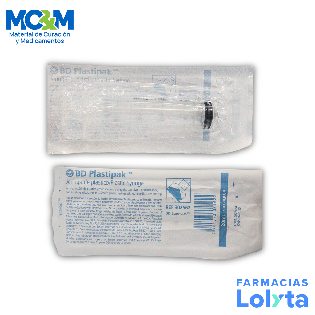 JERINGA 20 ML S/A C/1 BD
